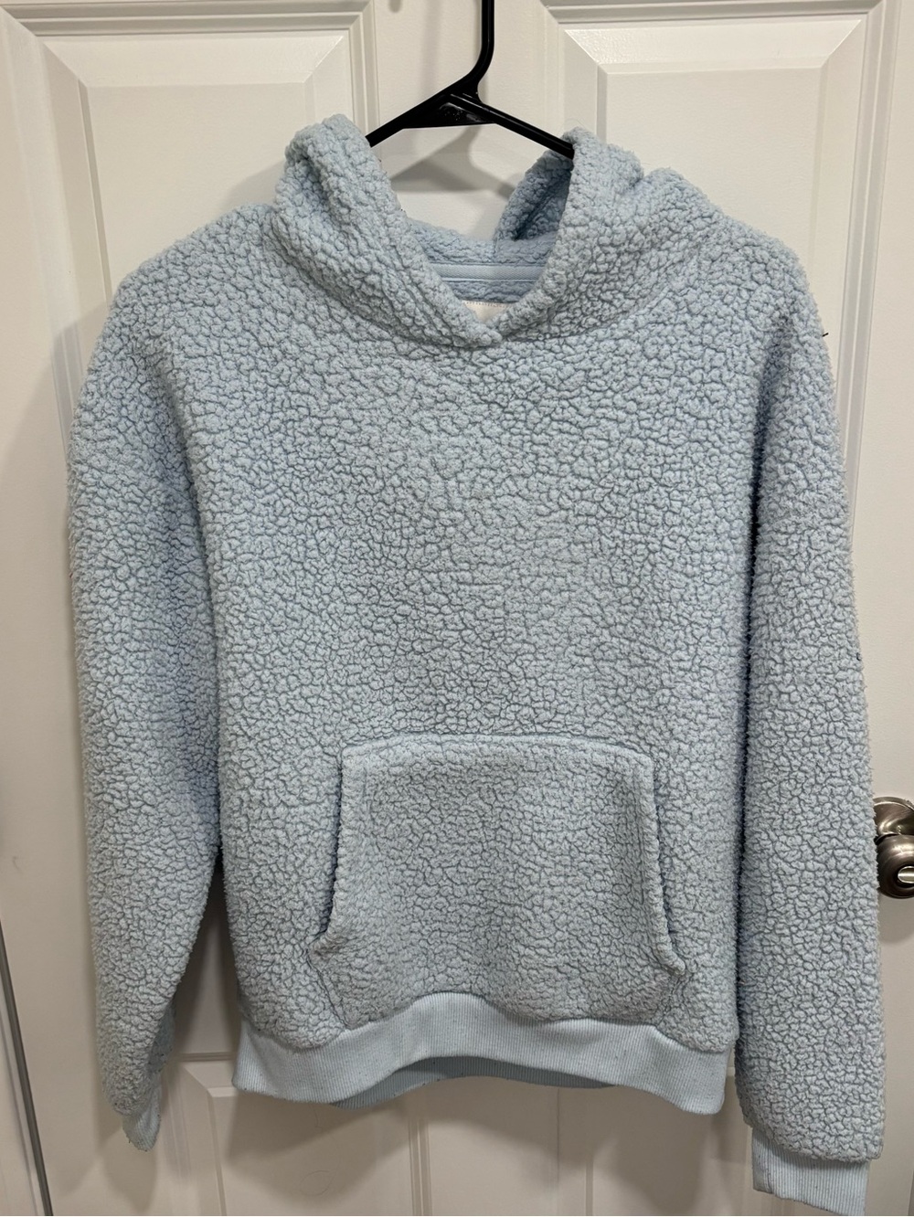 American Eagle Light Blue Sherpa Pullover Hoodie Womens U.S. X-Small